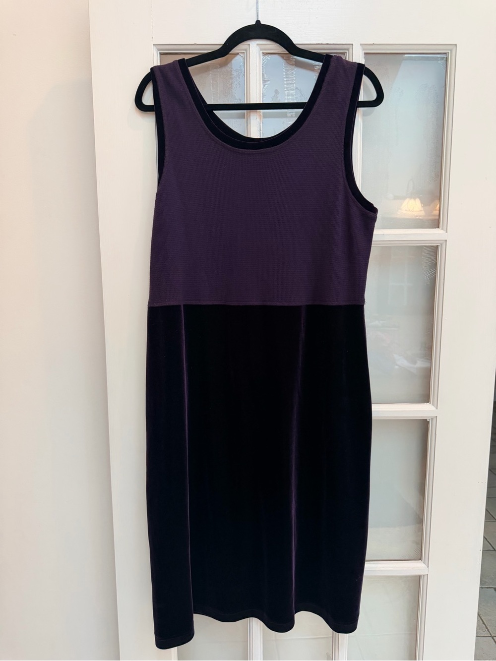 Vintage Carol Anderson 90’s Y2K Chic Gothic Purple Velvet Dress Size Large L